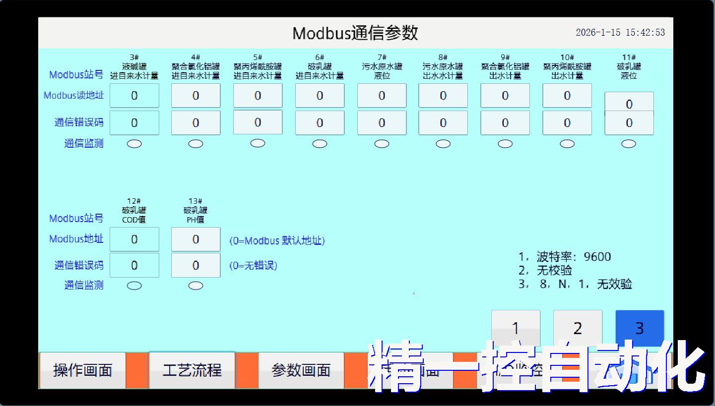 污水处理参数设定